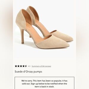 J. Crew Beige Suede D'Orsay Pumps